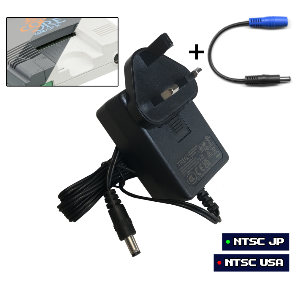 NEC PC Engine CoreGrafx I + II, Original, CD-ROM, Shuttle & TurboGrafx-16 Power Supply