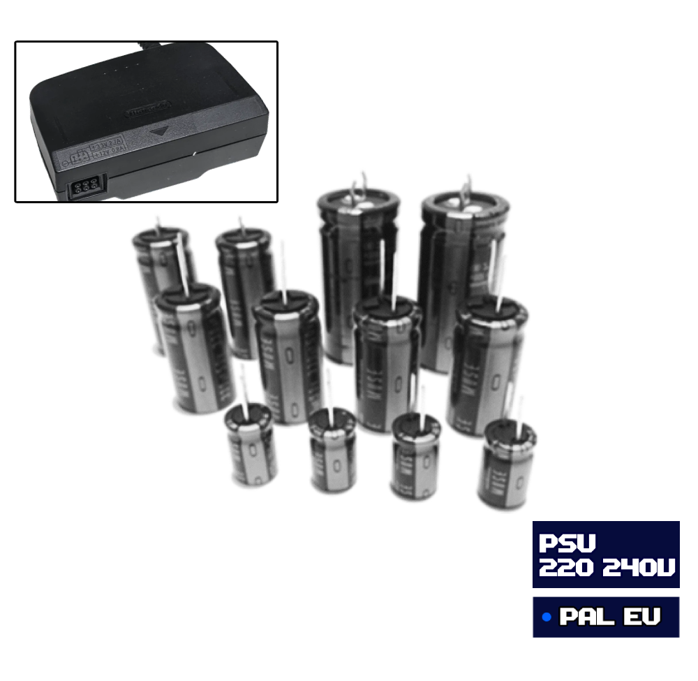 Nintendo 64 220-240v PSU Capacitor Kit